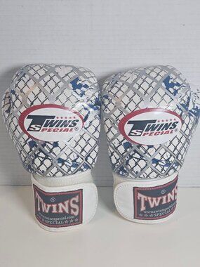 Twins Special Boxing Gloves 8oz White Leather Handmade Thailand